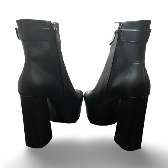 New Nicholas Kirkwood Miri platform black leather ankle boot faux pearl size 10 - Picture 9 of 12